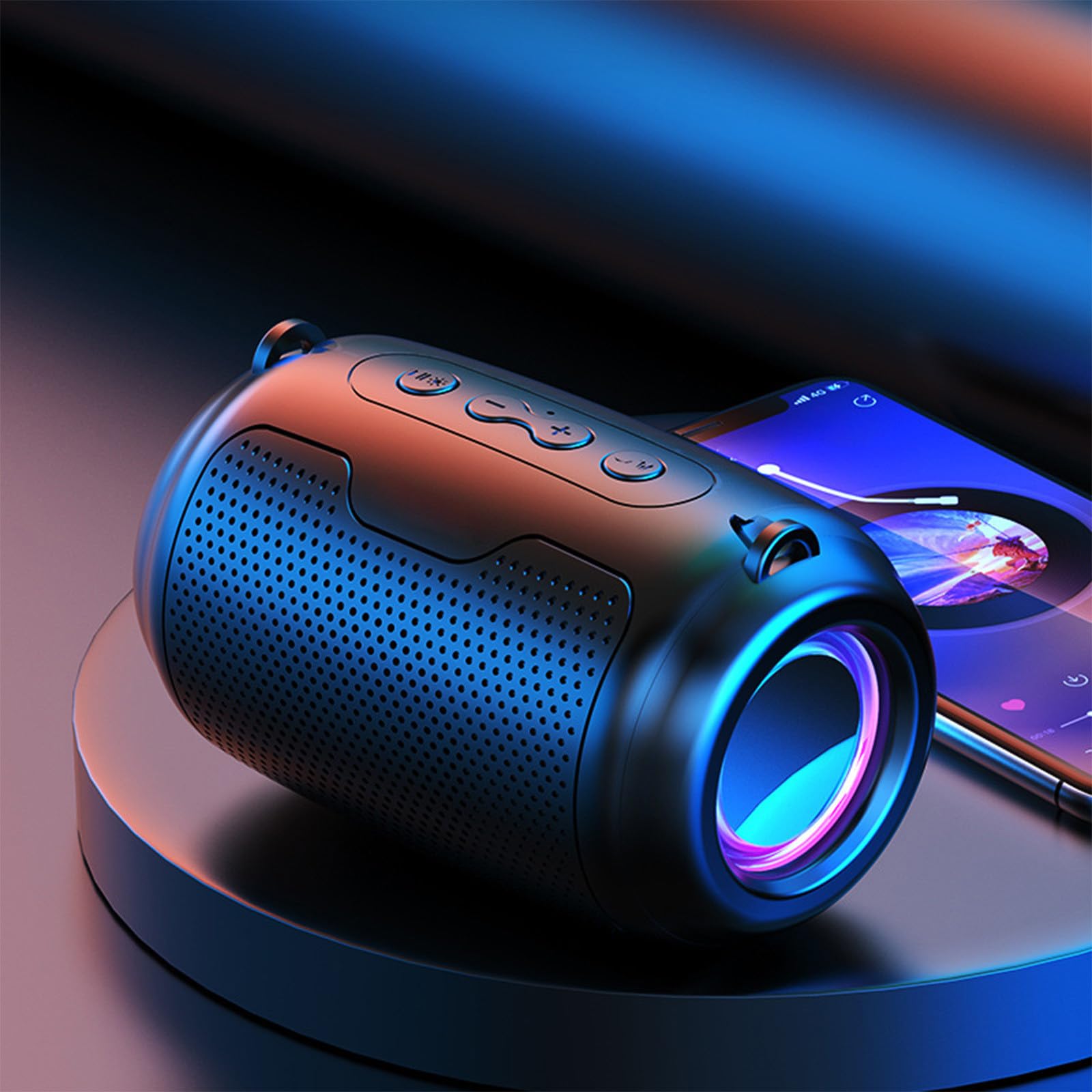 MIANHT Portable Bluetooth Speaker with LED Lights - Wireless Compact Speaker, Stereo Sound, Lightning Deals - Perfect for Outdoor, Travel, Parties & Home Use