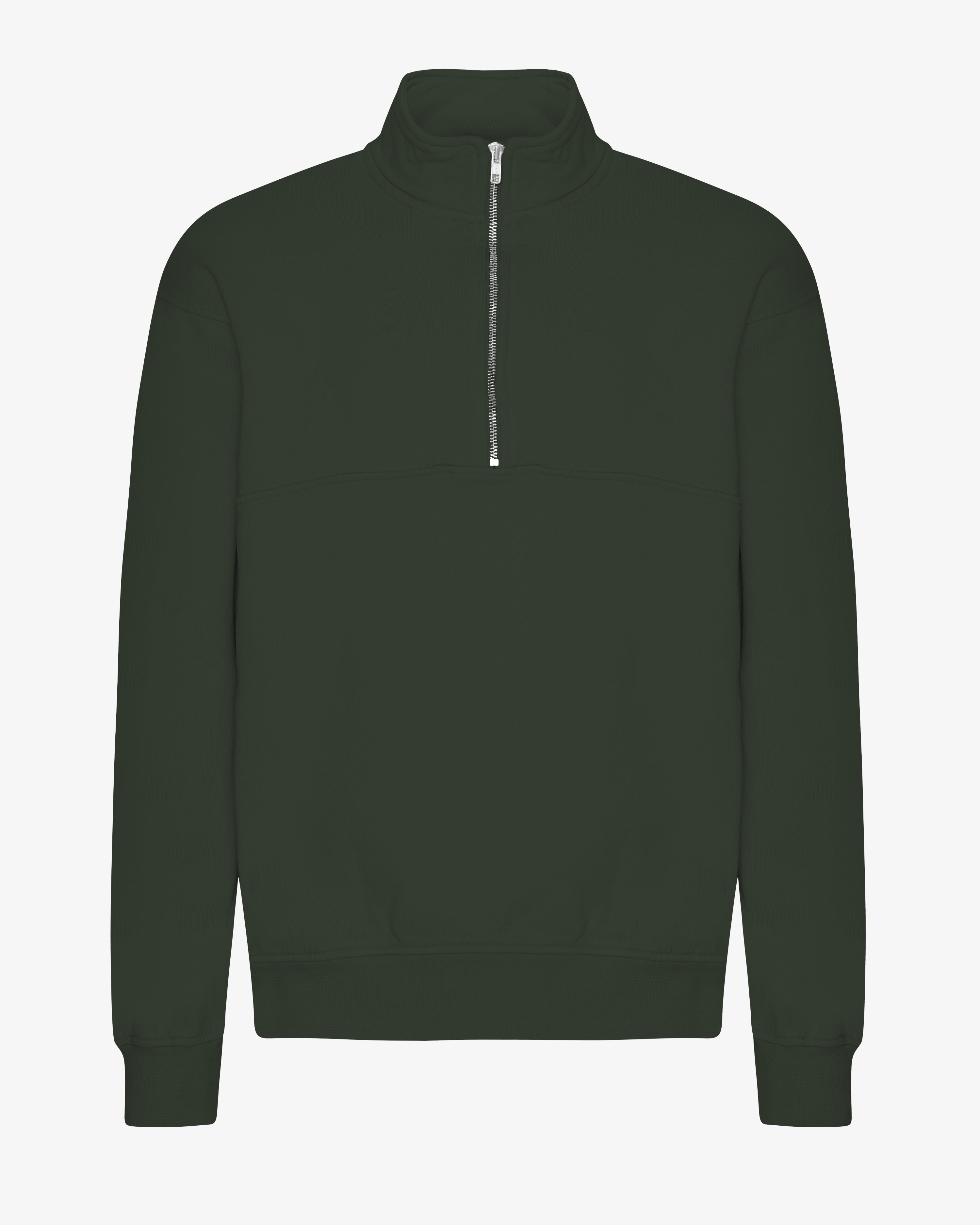 Organic Quarter Zip Sweatshirt for Men - Eco-Friendly Cotton Pullover in Hunter Green - Perfect for Outdoor Adventures & Casual Wear