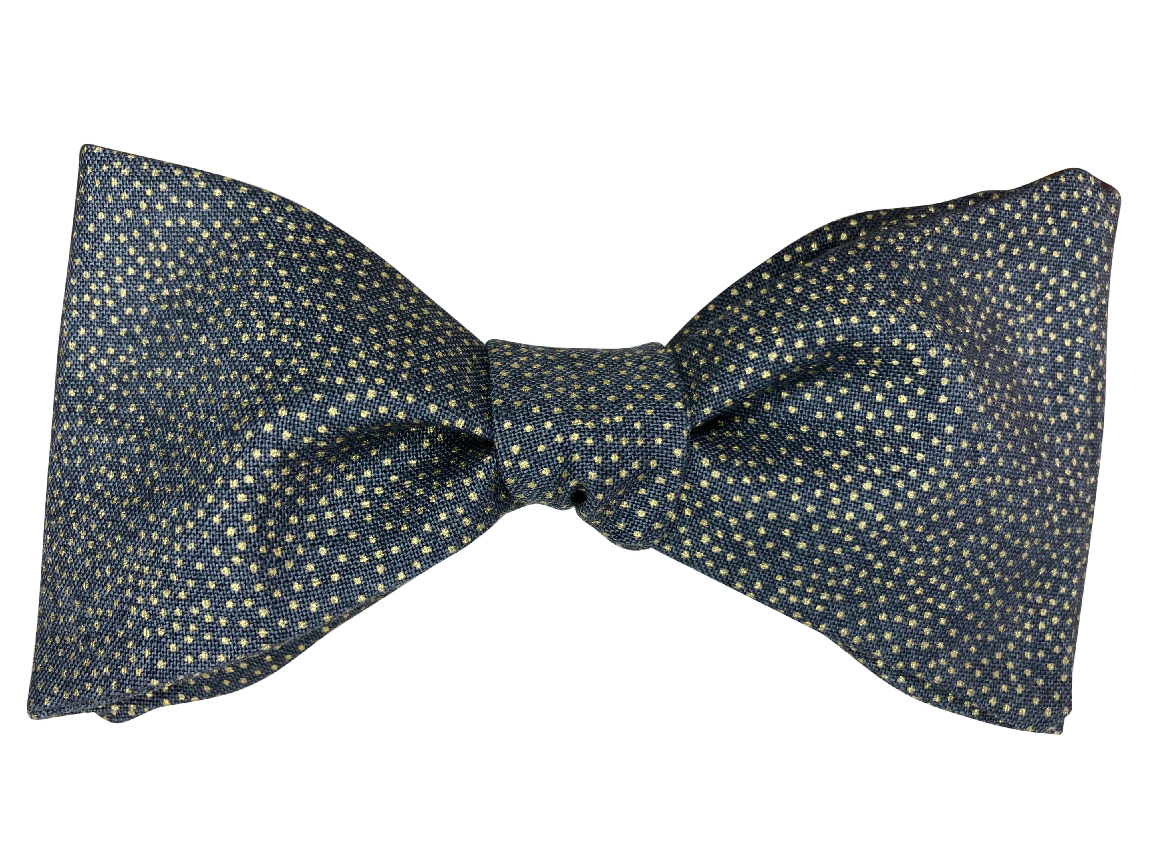 Stylish Grey & Gold Polka Dot Bow Tie for Men - Perfect for Weddings, Parties & Formal Events