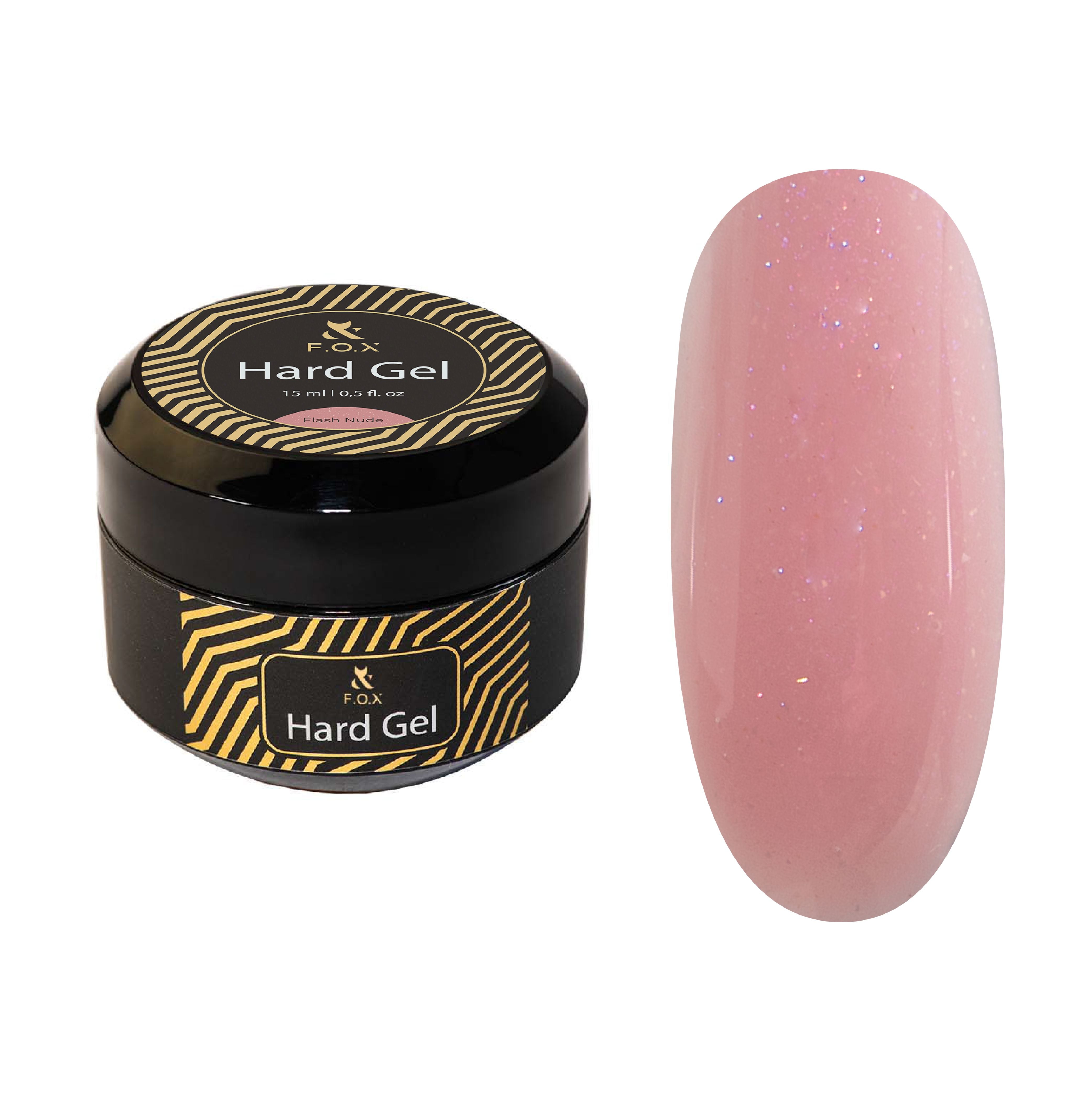 F.O.X Hard Gel Flash Nude Nail Polish - 15ml Professional UV LED Soak Off Gel for Long-Lasting Manicure - Perfect for Salon, Home Use & Special Occasions
