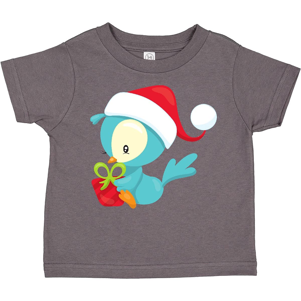 Inktastic Christmas Bird Toddler T-Shirt - Cute Santa Hat Bird Design for Holiday Gifts | Perfect for Xmas Parties, Family Photos & Festive Outfits