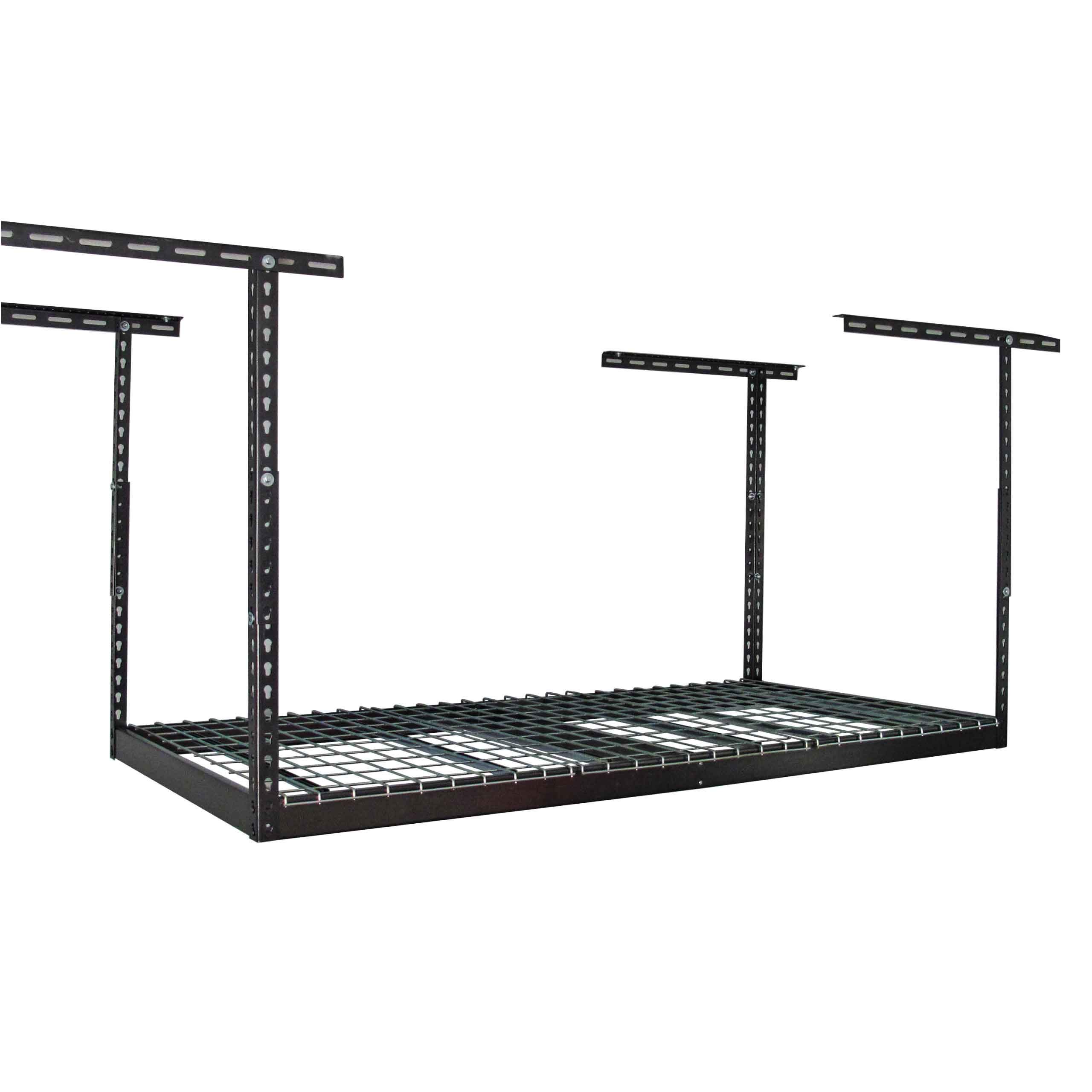 MonsterRax Overhead Garage Storage Rack - Heavy Duty 400 lb Capacity Ceiling Mount Shelves, Adjustable 3x6 Hammertone Garage Organizer (12