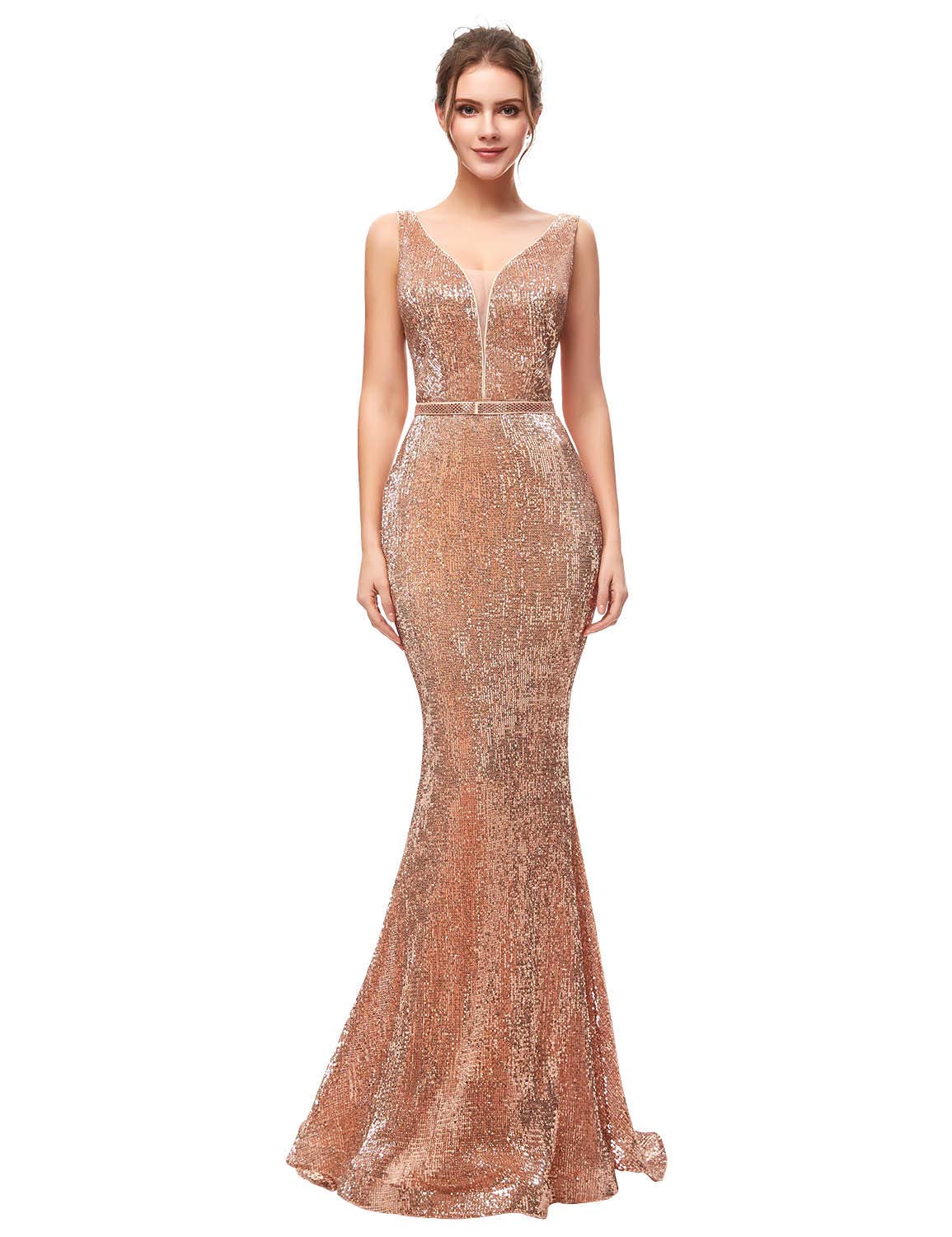 Sarahbridal Women's Sequin Prom Dresses - Elegant Formal Bridesmaid Gowns for Homecoming, Wedding & Evening Parties