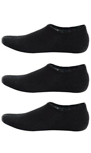 HappyRain No Show Socks for Women & Men - 3 Pack Black Cotton Low Cut Invisible Socks with Non-Slip Grip - Perfect for Sneakers, Loafers & Casual Shoes