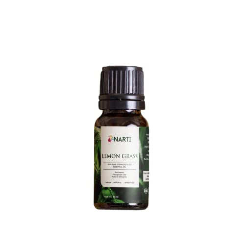 NARTI 100% Pure Lemongrass Essential Oil for Hair Growth, Skin Moisturizing & Aromatherapy | Natural, Non-GMO, Synthetic-Free (15ml) - Perfect for Massage, Diffuser & DIY Beauty Products