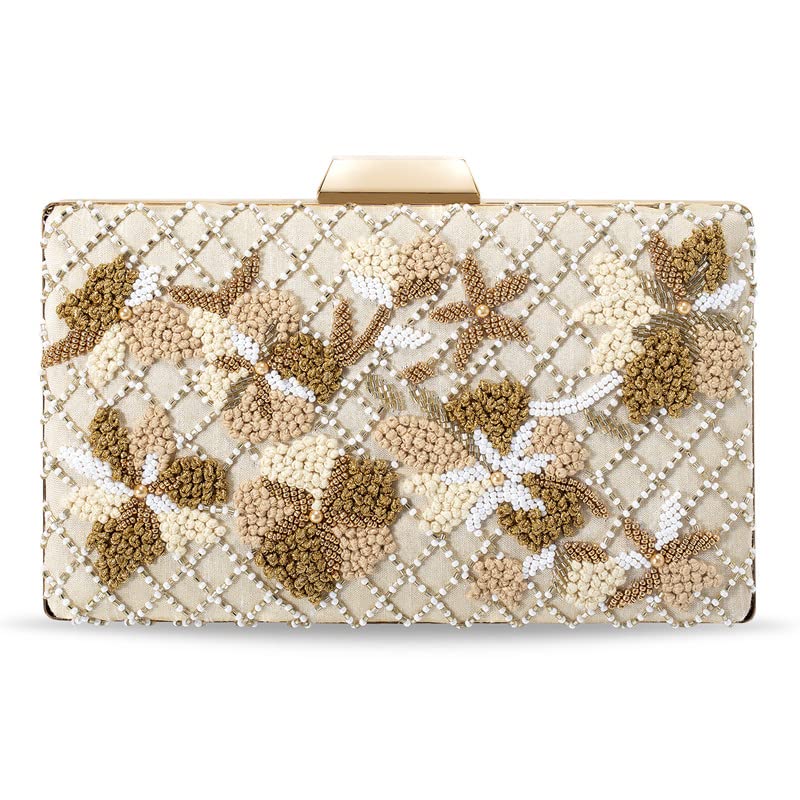 Indian Wedding Clutch for Women - Handmade Bridal Evening Bag for Party & Events