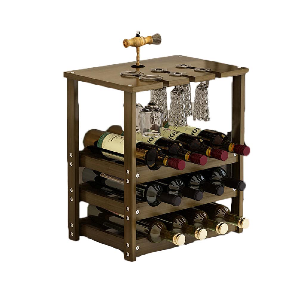 20-Bottle Wooden Wine Rack - Free Standing Wine Shelf Storage Holder for Kitchen, Dining Room & Bar (Multiple Styles) - Sturdy & Space-Saving Wine Bottle Organizer