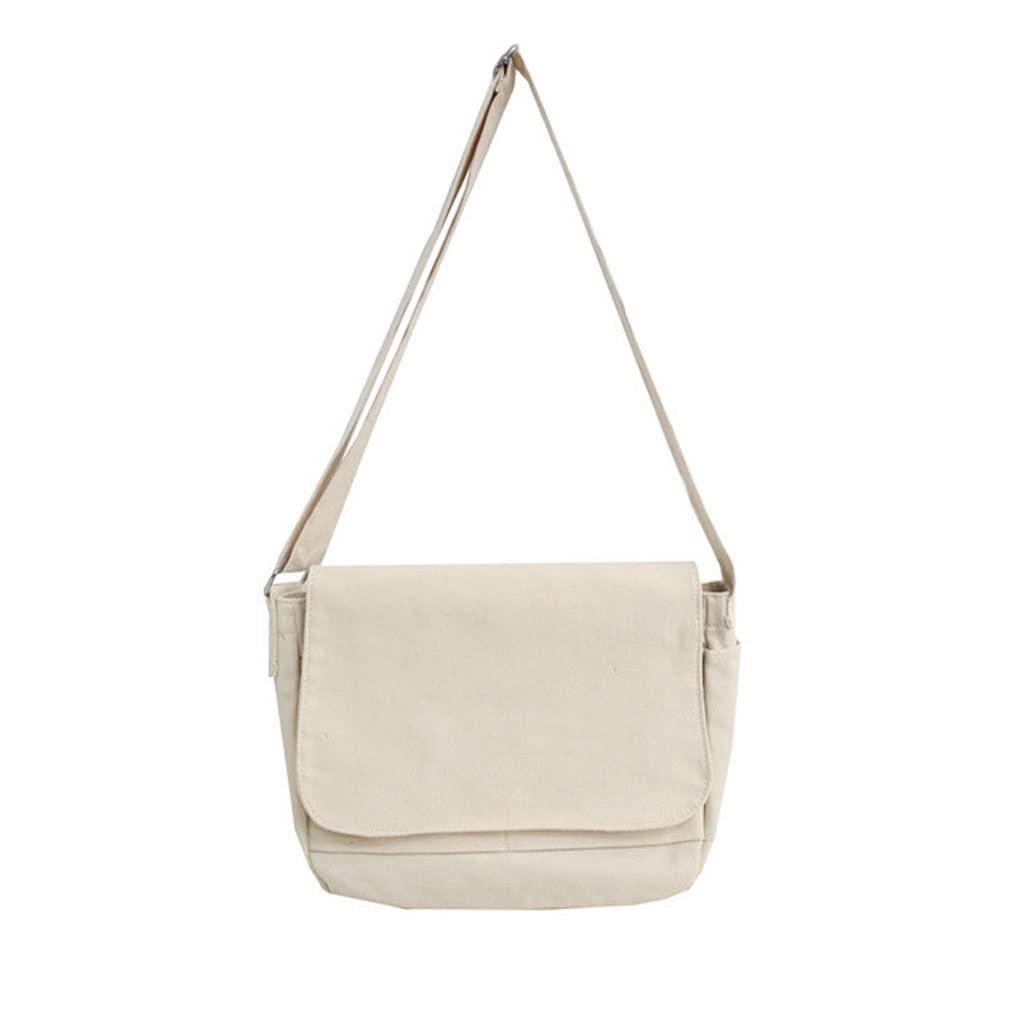 Stylish Canvas Shoulder Bag for Women & Men - Large Capacity Student Backpack, Durable Casual Crossbody Bag (36cm x 12.5cm) - Perfect for School, Travel & Daily Use