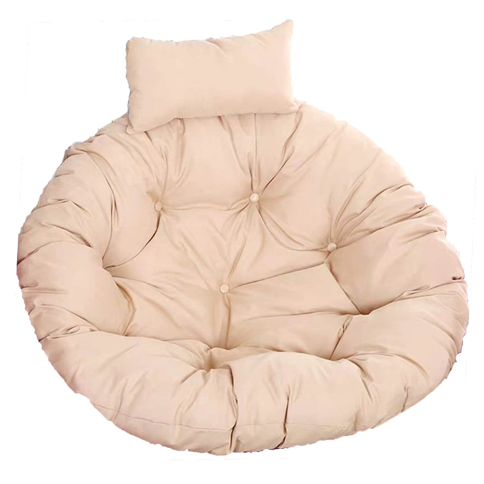 Premium Egg Chair Cushion for Outdoor Hanging Swing - Thick Washable Replacement Seat Pad with Adjustable Pillow - Beige Papasan & Hammock Chair Cushion - Perfect for Patio, Garden, and Relaxation Spaces
