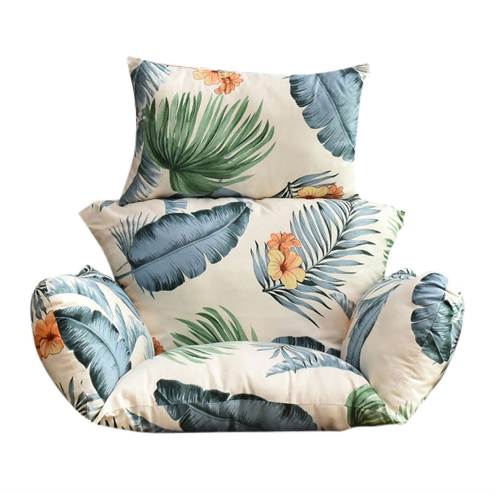 SPXMQSS 20cm Thick Hanging Chair Cushion with High Backrest & Armrests - Detachable Outdoor Swing Seat Pad for Hammock, Porch, Garden, Balcony & Patio Furniture (Hawaii Design) - Perfect for Relaxing Indoors or Outdoors