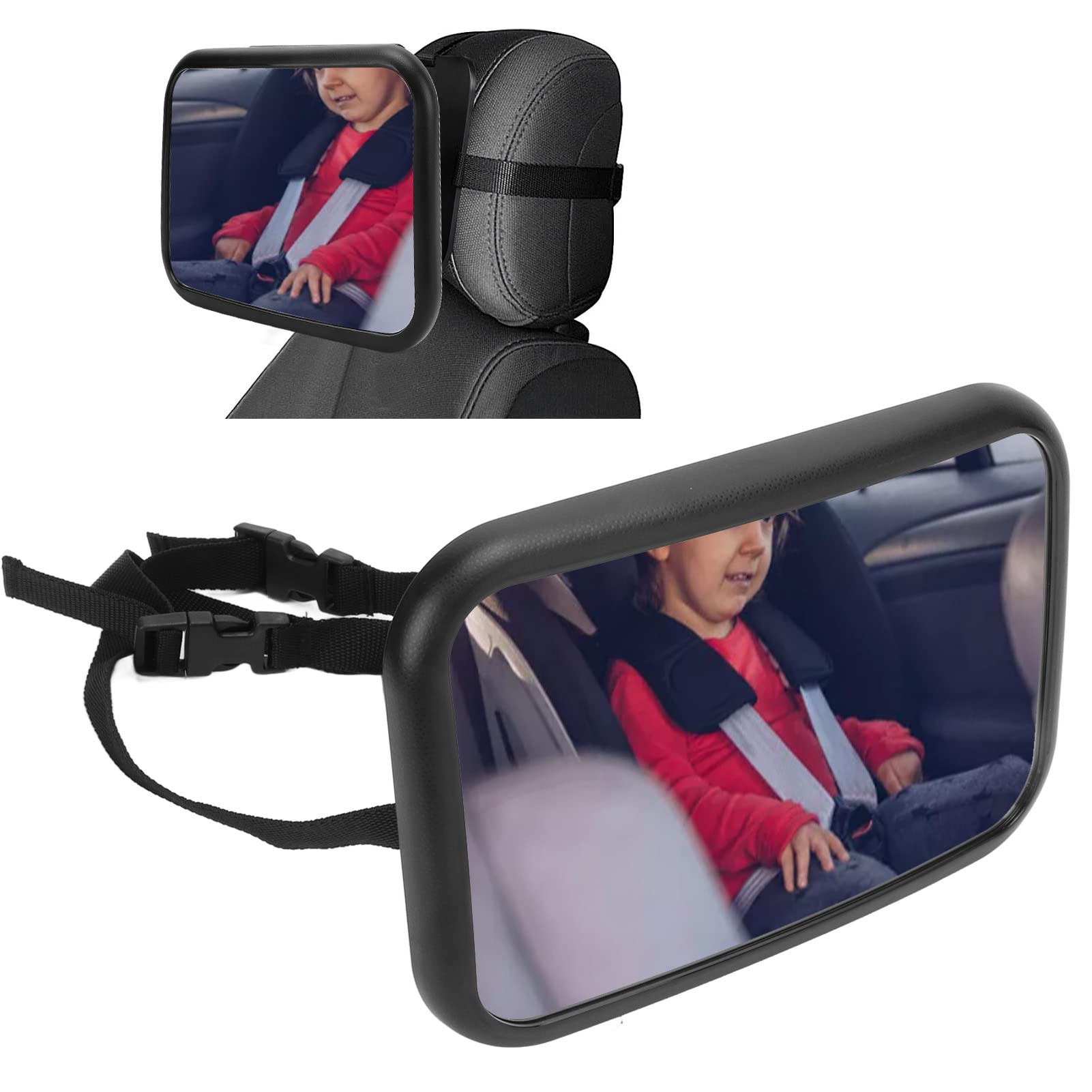 Baby Car Mirror - 360° Rotatable Shatterproof Convex Safety Mirror for Rear Facing Car Seats | Perfect for Parents to Monitor Baby While Driving