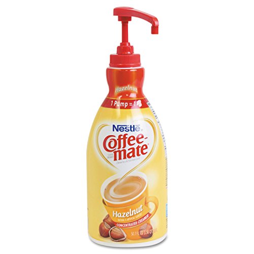Coffee-Mate 31831 Hazelnut Flavored Liquid Coffee Creamer - 50.7oz Pump Bottle for Coffee & Tea - Perfect for Home, Office & Cafes