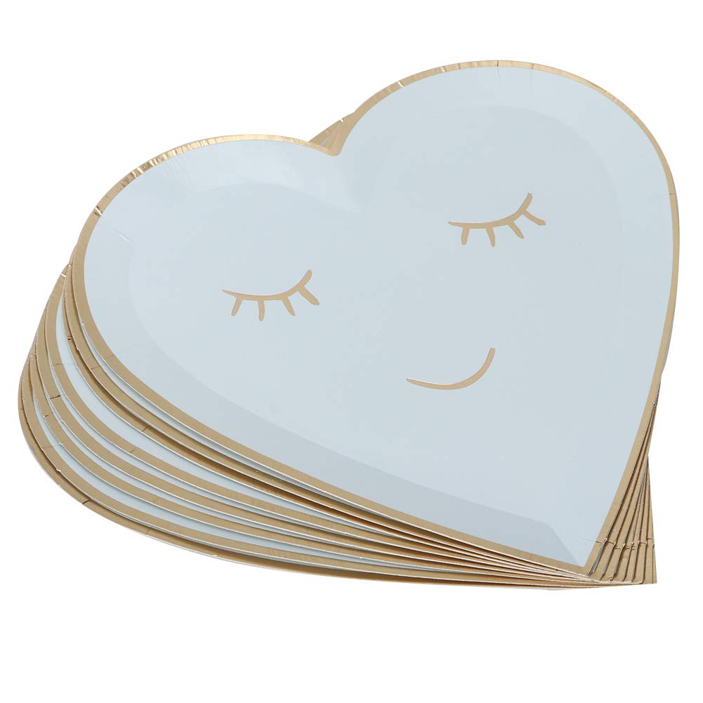 8-Piece Heart Shaped Dessert Paper Plates - Elegant Cake Plates for Birthday, Wedding, Baby Shower & Party Tableware - Perfect for Romantic Dinners, Dessert Buffets & Special Celebrations