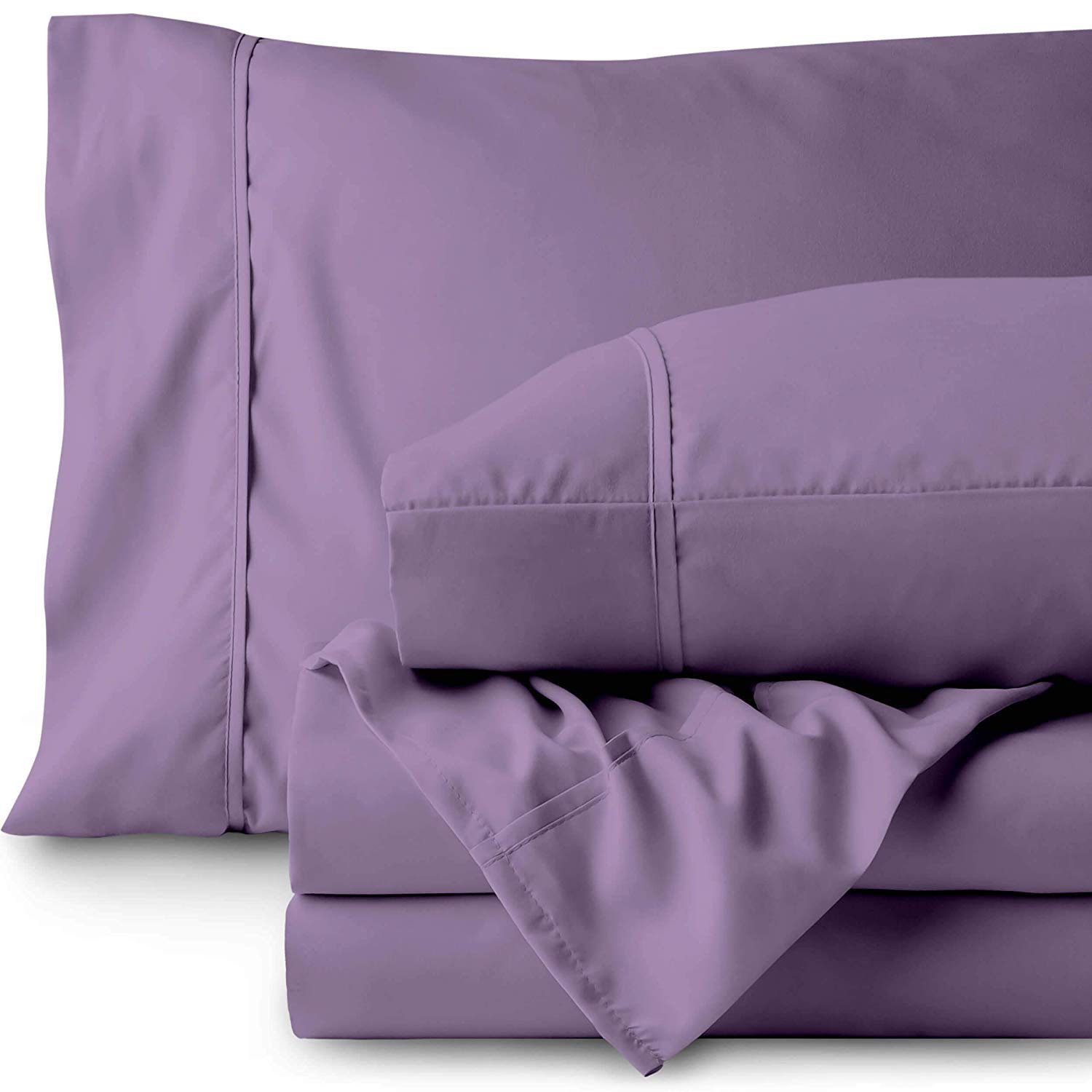 Luxury King Size Sheet Set - 4 PC Ultra Soft Hotel Quality Bed Sheets - 26 Inch Deep Pocket for Easy Fit - Breathable Cooling Wrinkle Free Comfy Bedding - Perfect for Master Bedroom, Guest Room & Vacation Homes - Lavender King Sheets