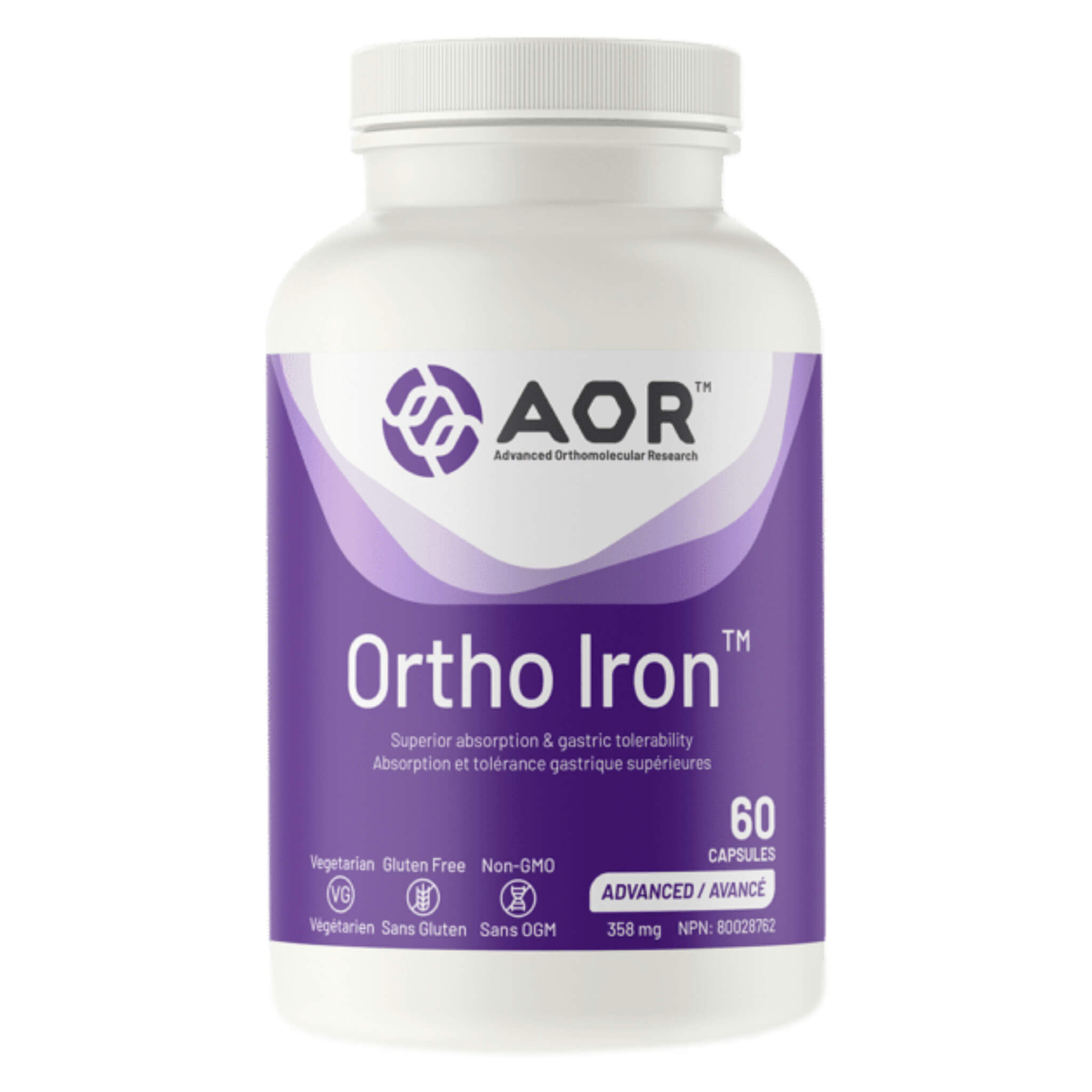 Ortho Iron 60VC - Premium Iron Supplement with Vitamin C for Energy & Immune Support - Supports Healthy Blood Circulation - Ideal for Active Lifestyles, Pregnancy & Vegetarian Diets