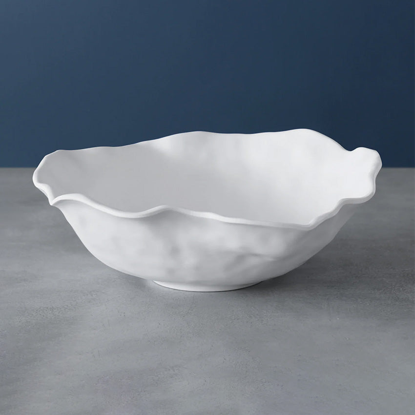Beatriz Ball Vida Nube Large Round Bowl - Elegant Serving Bowl for Entertaining, Fruit Display, or Home Decor - 12-Inch Diameter Stainless Steel & Glass Centerpiece