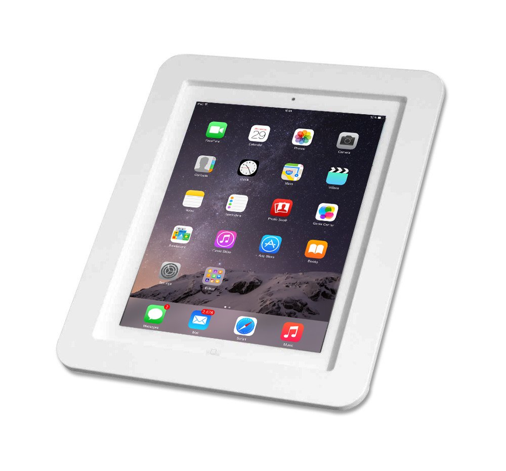 Maclocks 213EXENW White iPad Wall Mount Enclosure - Compatible with iPad 2/3/4, iPad Air, Air 2 & Pro 9.7 - Secure Office & Retail Display Solution