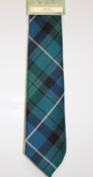 MacRae Hunting Ancient Tartan Tie by House of Edgar - Premium Scottish Wool Necktie for Men | Perfect for Weddings, Formal Events & Highland Outfits