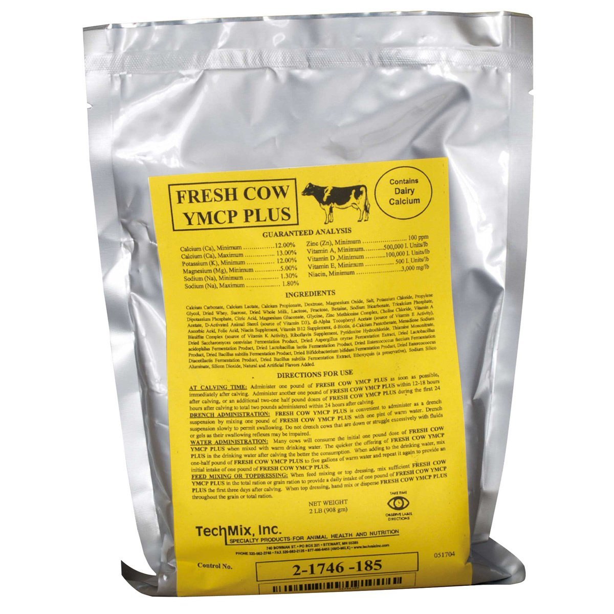 Fresh Cow YMCP Plus® Dairy Mineral Supplement by TechMix - Boost Milk Production & Herd Health for Dairy Cows - Ideal for Lactating Cows & Breeding Herds