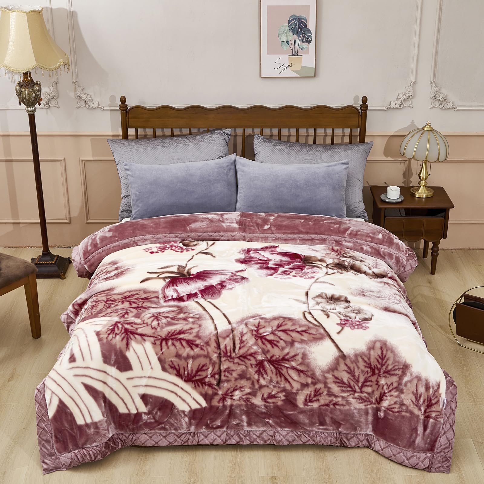 Premium Korean Mink Blanket Twin Size 70x85 inch (180x220cm) - Ultra Soft & Warm 2-Ply Reversible Raschel Bed Blanket - 3kg Weight - Perfect for Winter Nights, Cozy Sofa Lounging & Guest Room Comfort