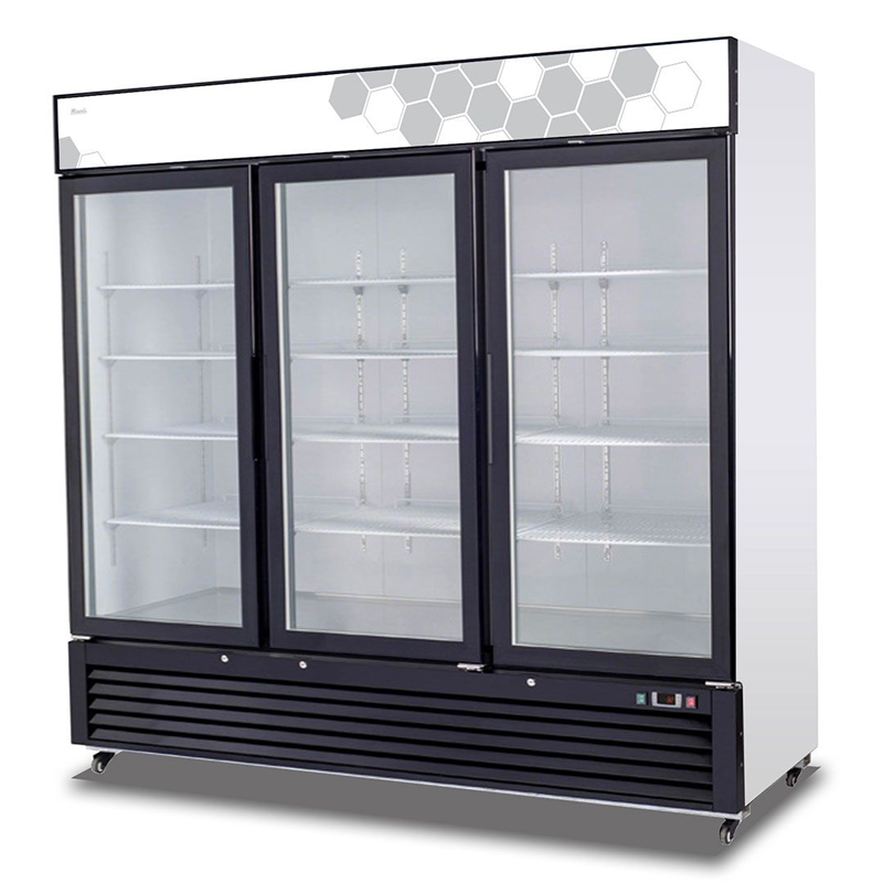 Migali C 72FM HC Commercial 82 3-Glass Door Merchandiser Freezer - 72 cu. ft. Heavy-Duty Refrigerated Display Case for Supermarkets, Convenience Stores & Restaurants
