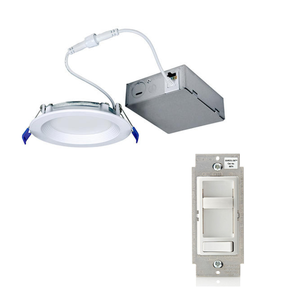 Baffle Downlight with SureSlide Dimmer Switch 6674N - Recessed Ceiling Lighting for Living Room, Bedroom & Kitchen