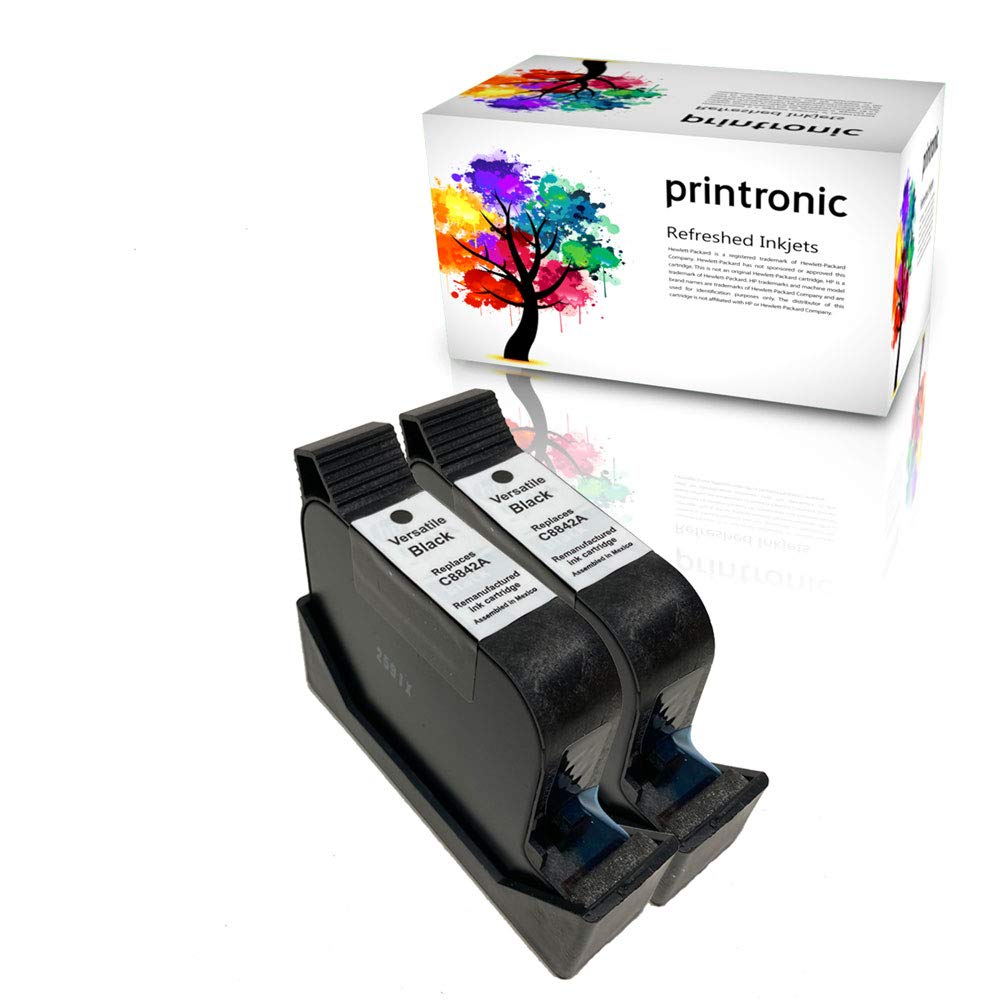 Printronic Remanufactured Ink Cartridge Replacement 2 Pack for HP C8842A - Compatible with HP Printers - High-Quality Black Ink (2 Black Cartridges) - Perfect for Home Office Printing, School Projects & Small Business Documents