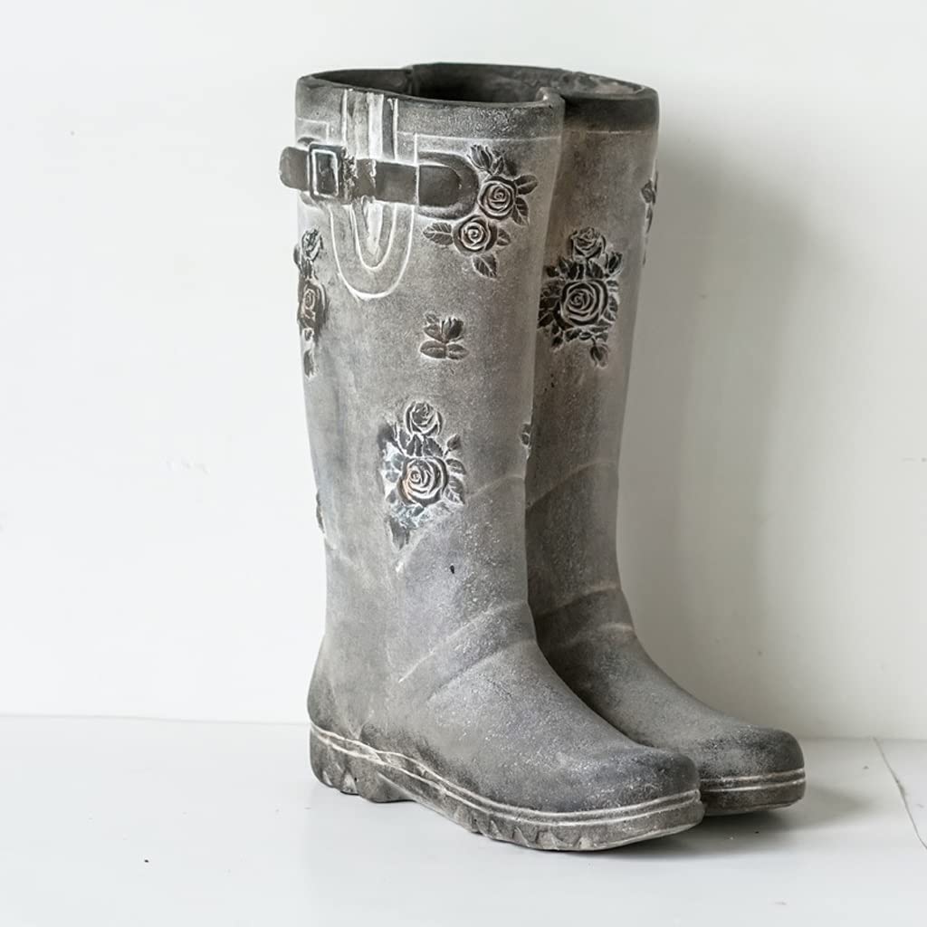 WYJZALLL Rustic Metal Farmhouse Flower Vases - Outdoor Rain Boot Planters & French Style Decorative Bucket Pots for Wedding Table Centerpieces, Home & Garden Decor - Perfect for Farmhouse Weddings, Patio Decor & Countryside Home Accents