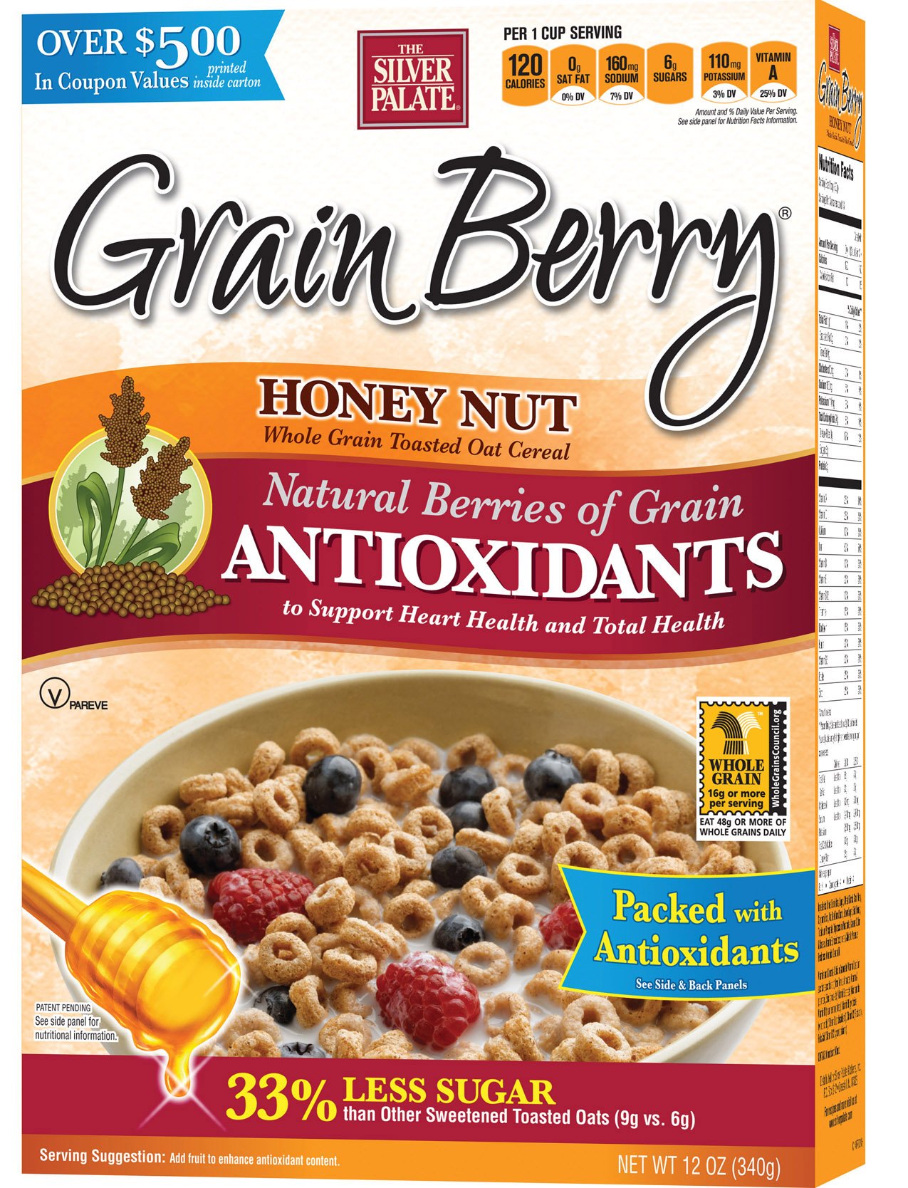 Organic Grain Berry Honey Nut Toasted Oats - 12oz Bag | Healthy Breakfast Cereal, Snack & Baking Ingredient | Perfect for Smoothie Bowls, Yogurt Toppings & Homemade Granola