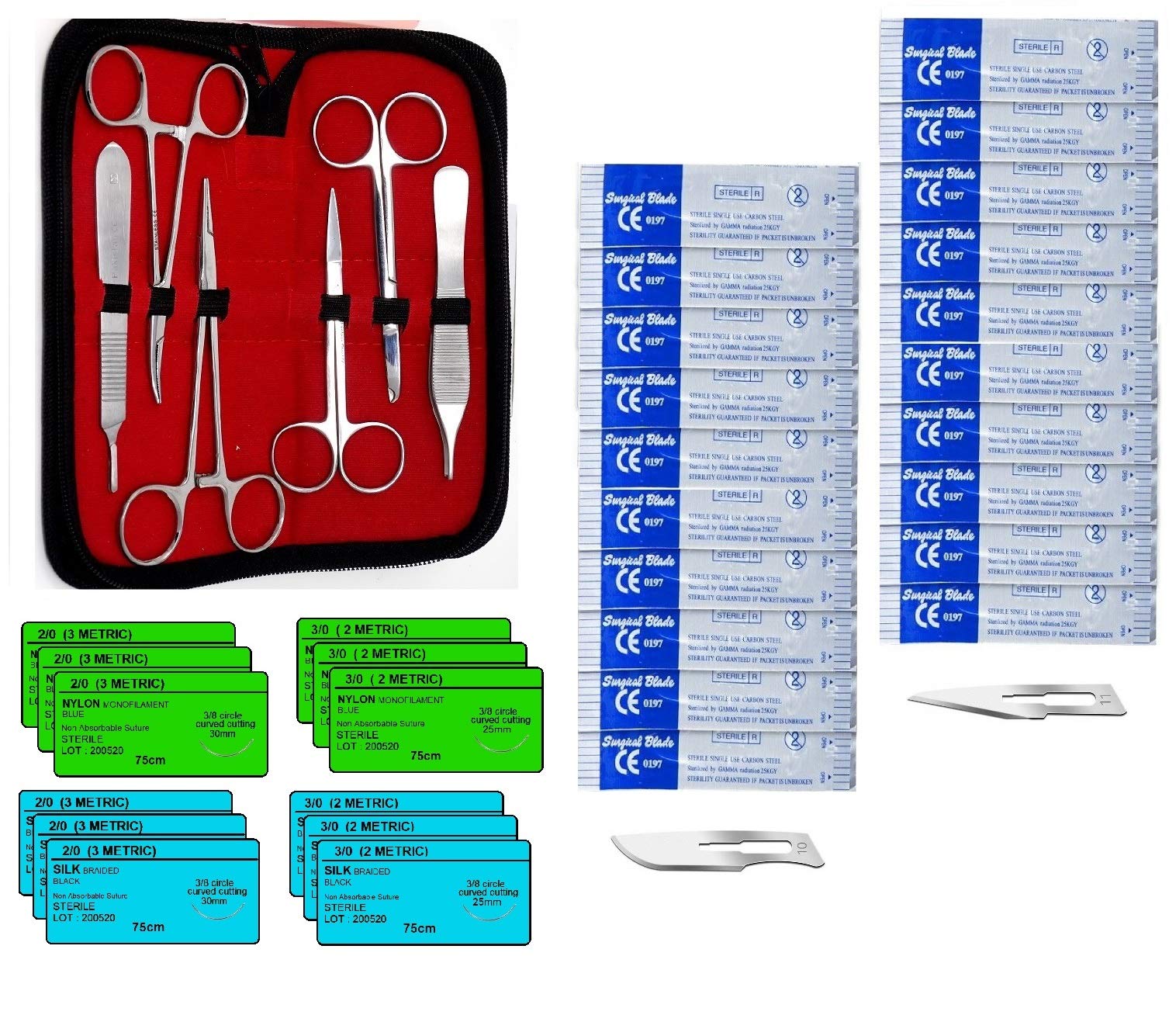 **39-Piece Suture Practice Kit for Medical Students – Includes Suture Threads & Needles – Perfect for Surgical Training & Wound Stitching Practice**