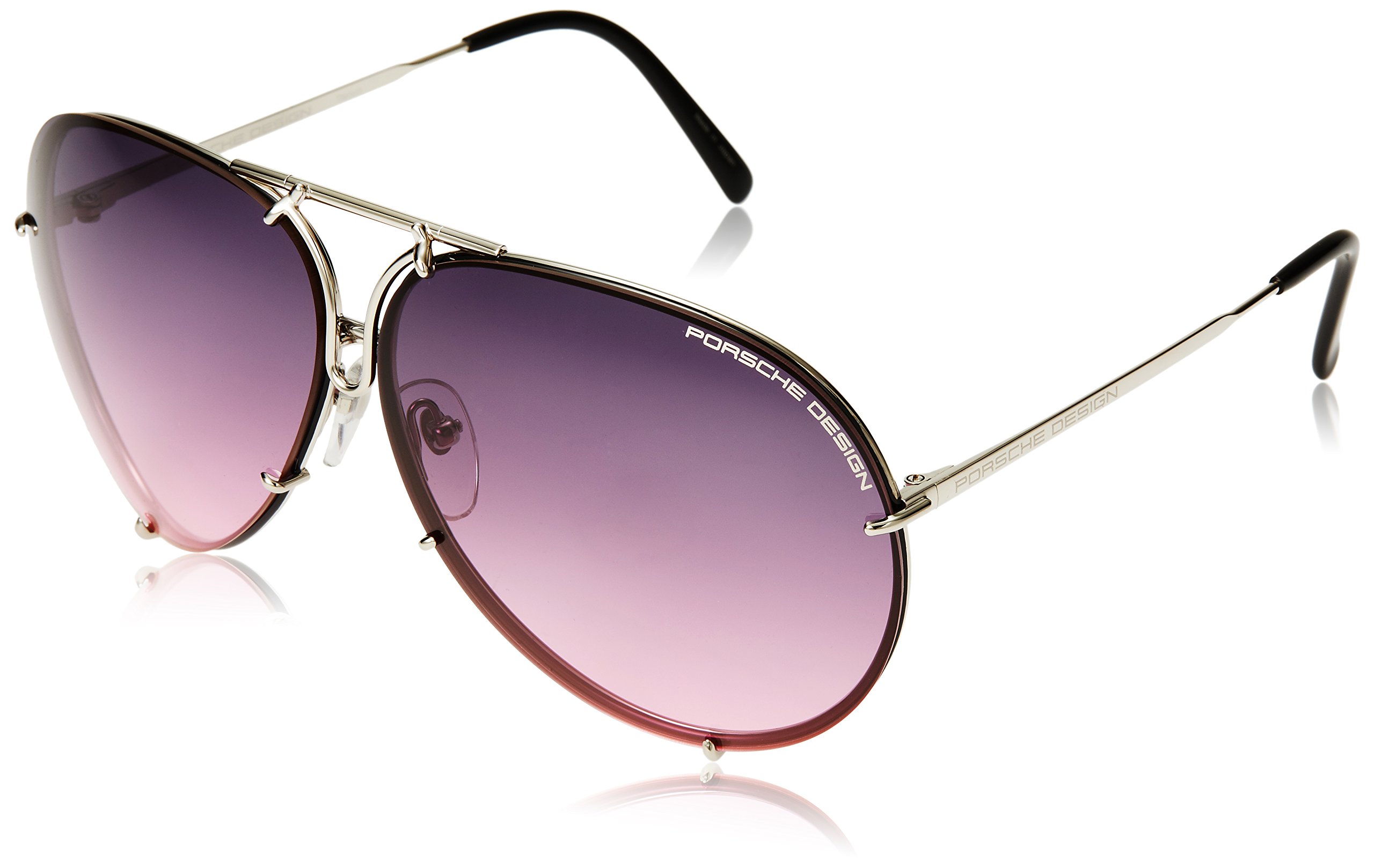 Porsche Design Silver Sunglasses 69mm - Luxury Polarized UV Protection for Driving & Outdoor Activities