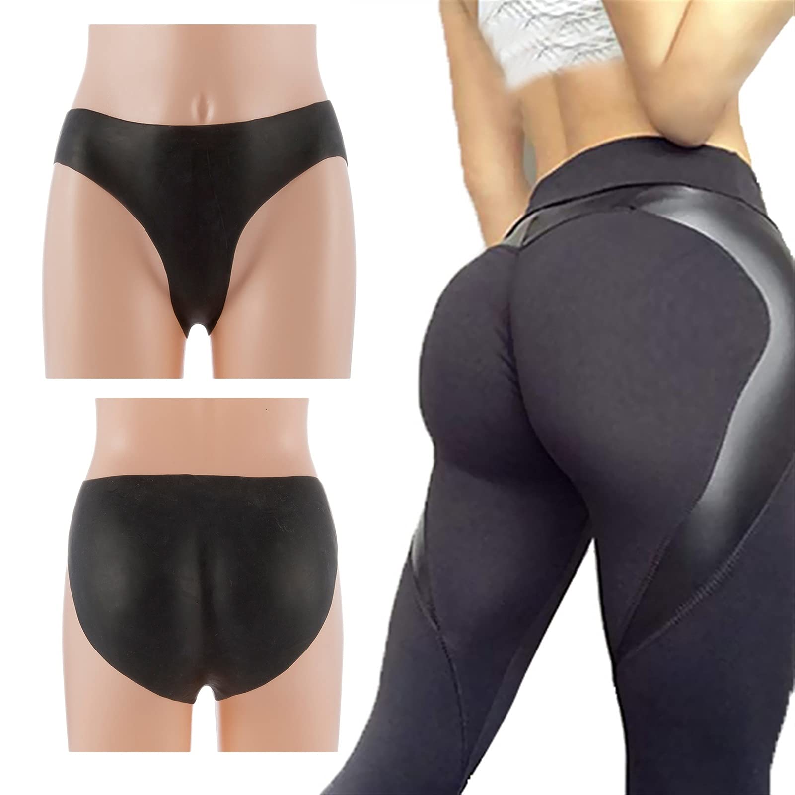 GGQQ Women's Full Silicone Butt Enhancer Padded Panties - Seamless Shapewear for Hip Lifting & Body Shaping (Black, Size E~1000g) - Perfect for Dresses, Skirts, Jeans & Tights to Enhance Your Curves
