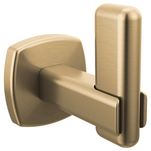 Brizo Allaria Robe Hook in Gold - Premium Bathroom Wall Hook for Towels & Robes - Perfect for Bathroom, Spa & Bedroom Organization (Model 693467 GL)