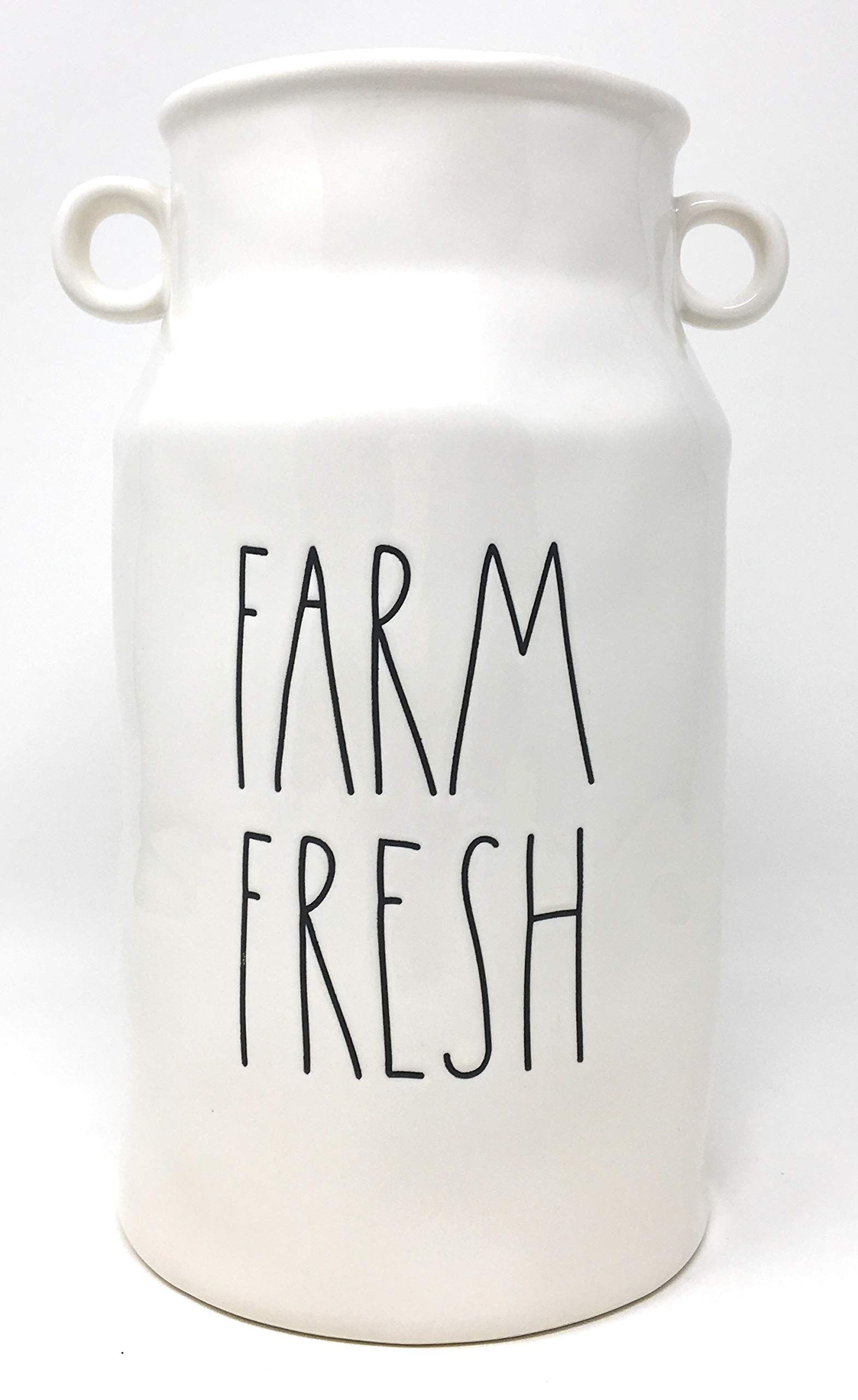 Rae Dunn LL Ceramic Farm Fresh Vase, Canister & Milk Jug Set - Rustic Home Decor for Kitchen, Dining Table & Farmhouse Style Interiors