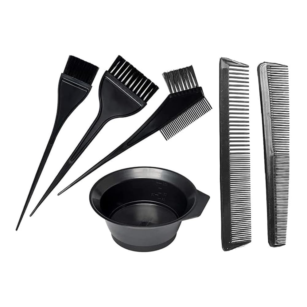GITGRNTH 6-Piece Hair Dye Mixing Bowl Set with 2 Brushes - 200ml Salon & Home Hair Coloring Kit for Men & Women - Perfect for DIY Hair Color, Highlights & Root Touch-Ups