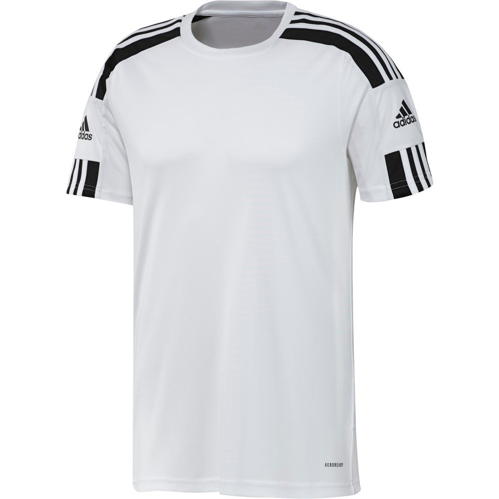 Adidas Adult Squadra 21 Soccer Jersey - White/White - Breathable Performance Shirt for Men - Perfect for Training, Matches & Fan Wear
