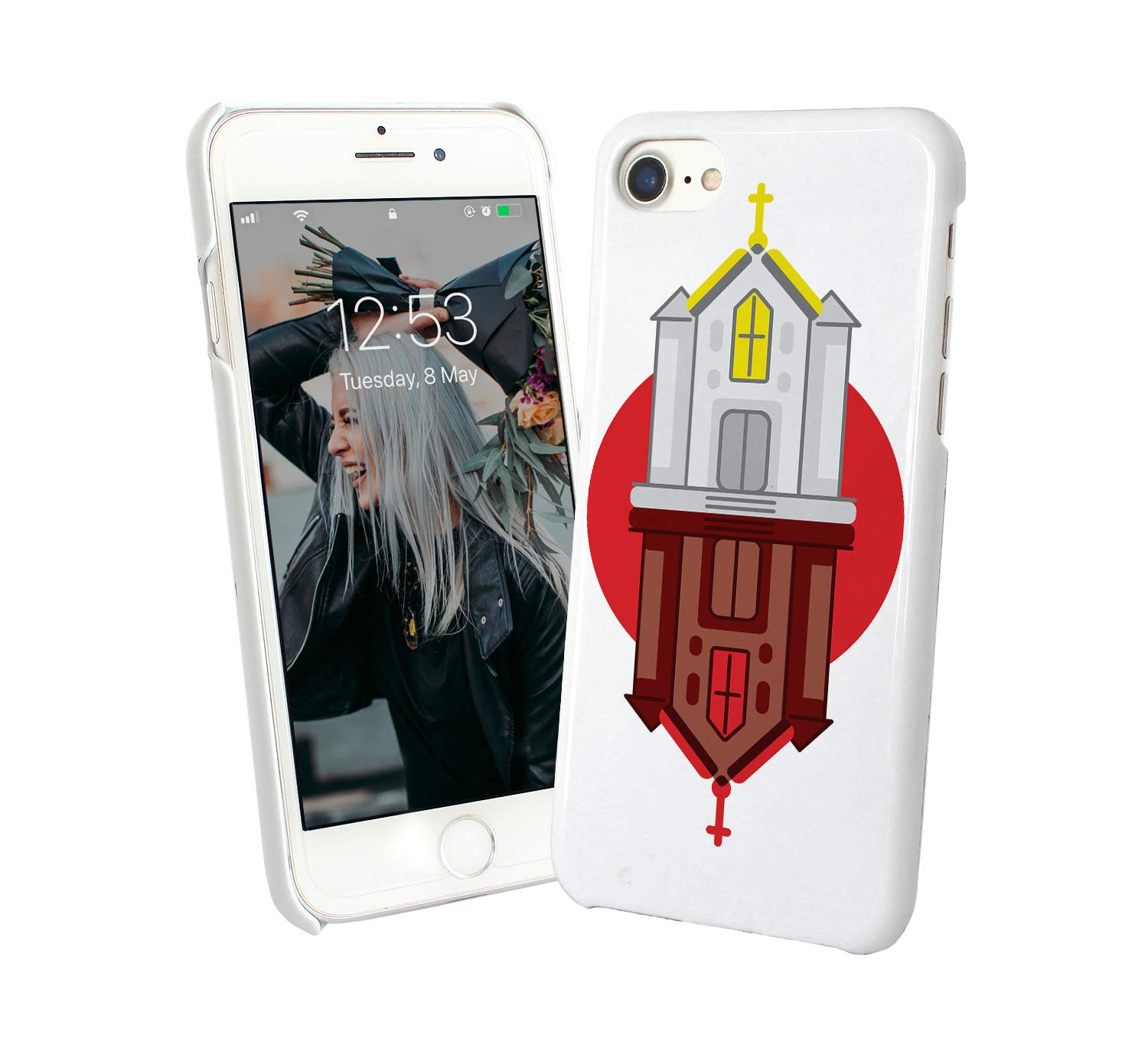 Halloween vs Heaven & Hell iPhone 8 Plus/7 Plus Case - Durable Hard PC Protective Phone Cover | Funny Gift for Christmas, Halloween & Cosplay | Trendy Design for Costume Parties, Church Events & Daily Use | Perfect for Religious Gatherings, Themed Celebrations & Everyday Protection | Ideal for iPhone Users Who Love Unique Designs | Great for Halloween Festivities, Bible Study Groups & Smartphone Protection