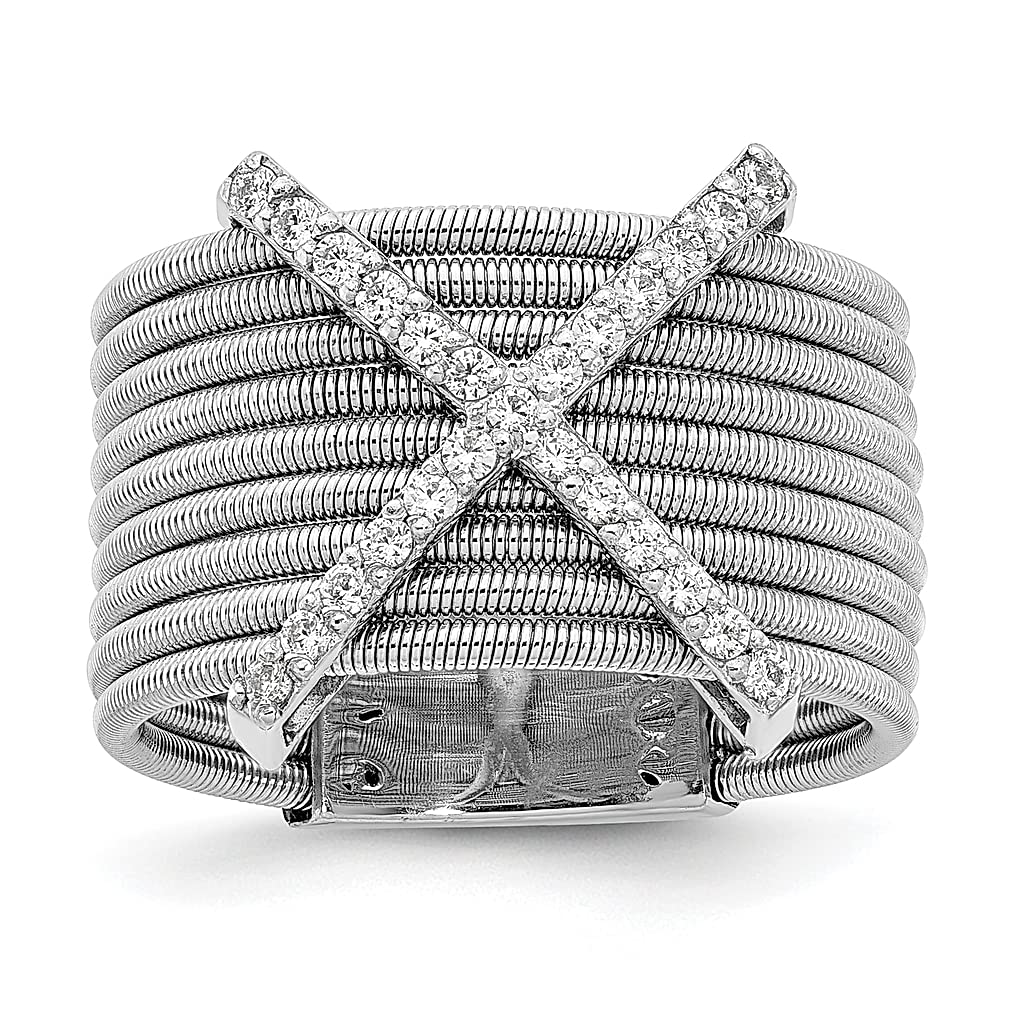 925 Sterling Silver Brilliant Cut Cubic Zirconia Textured Wedding Band Ring for Women - Elegant Stackable Jewelry Gift for Her - Perfect for Anniversaries, Engagements & Special Occasions