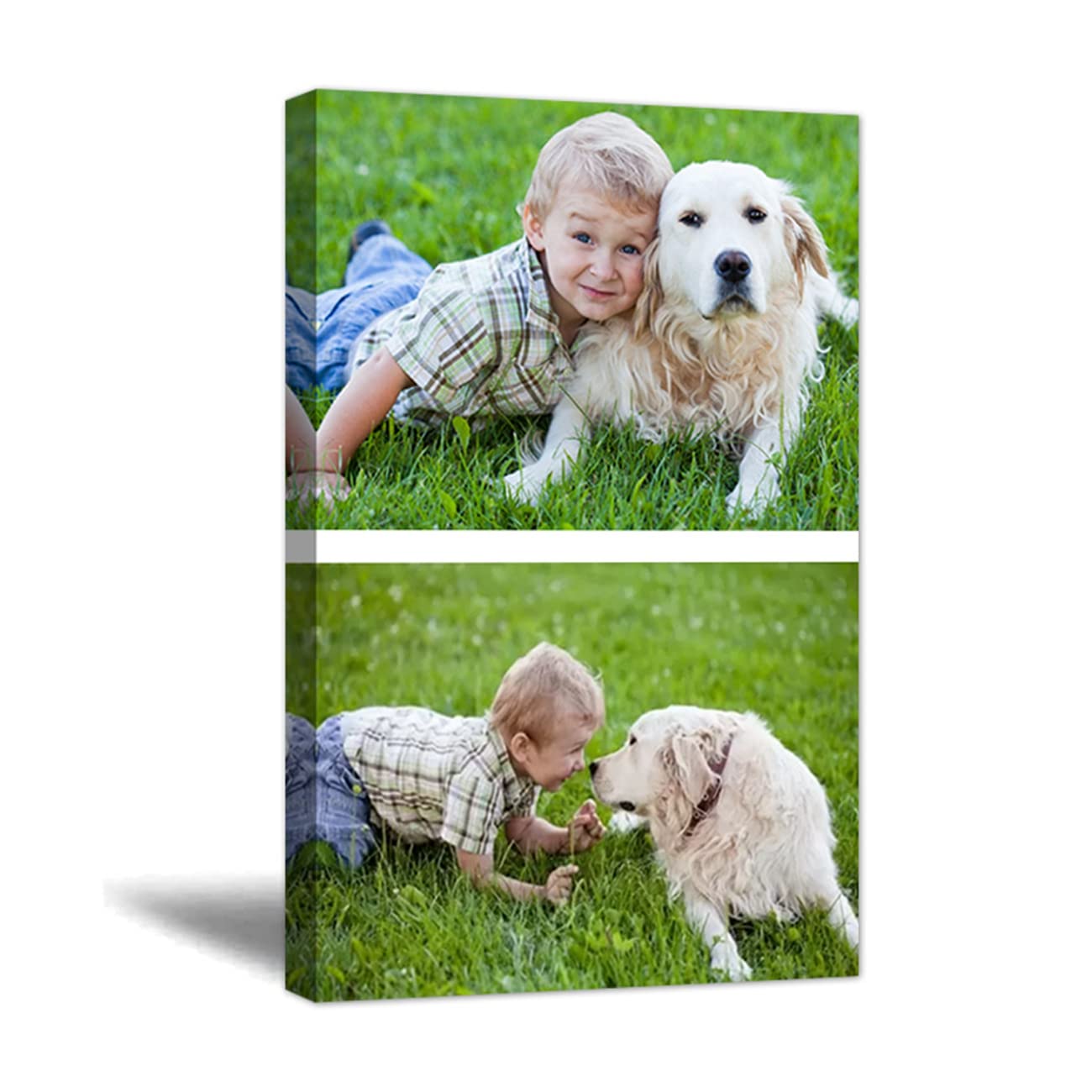 Custom Personalized Canvas Wall Art with Your Photo - 24x36 Inch (60x90cm) Framed Picture Collage Poster - Perfect for Living Room, Bedroom, Home Office & Gifts - Digital Printed Home Decor for Family Photos & Memories