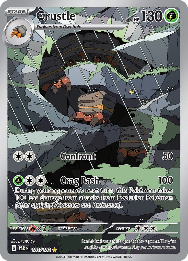 Crustle Pokemon Card 183/182 [PAR 183/182] - Rare Collectible Trading Card for Battles & Display