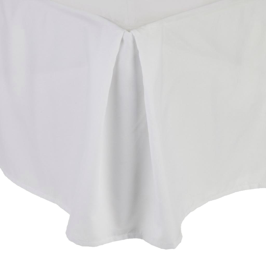Clara Clark Queen Size White Microfiber Solid Bed Skirt - Fitted Dust Ruffle for Bedroom Decor & Hotel Style Luxury Bedding