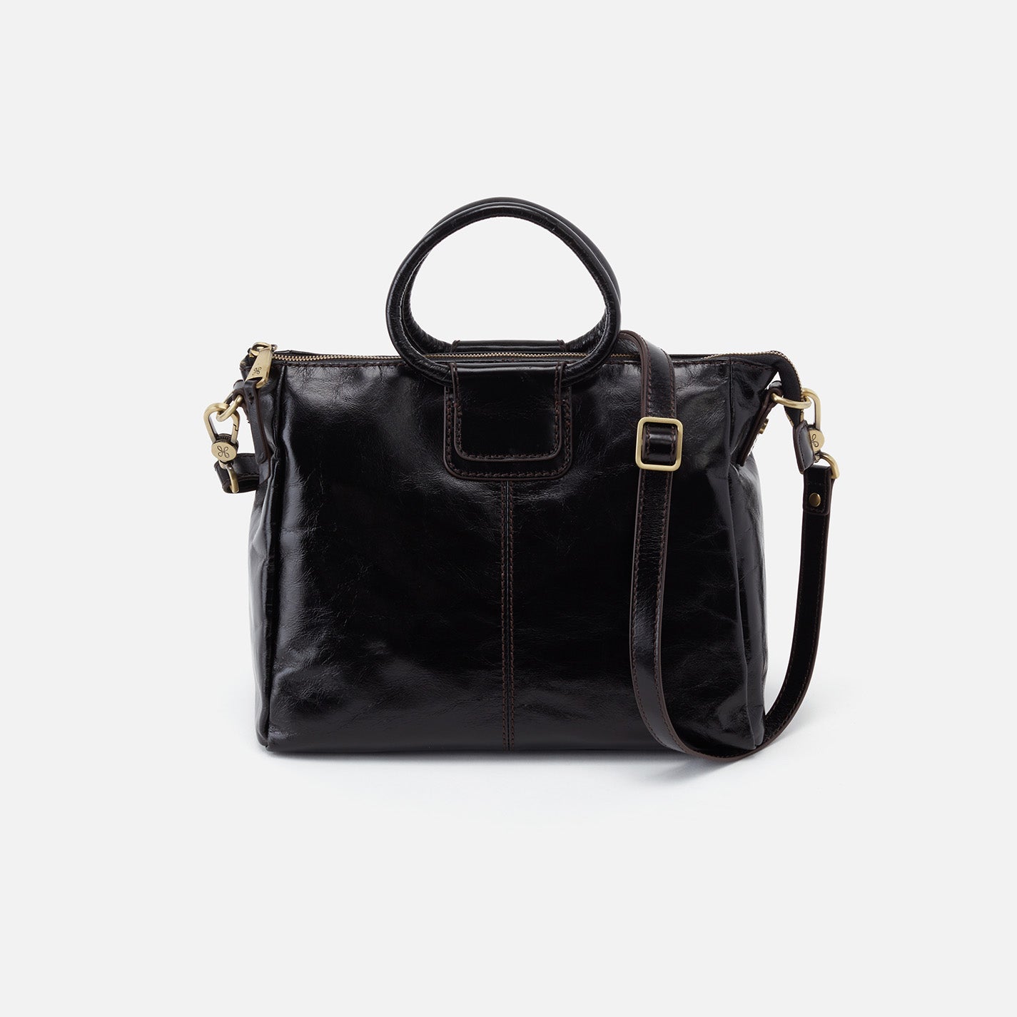 Sheila Medium Satchel Handbag - Premium Polished Leather, Black - Perfect for Work, Travel & Everyday Use