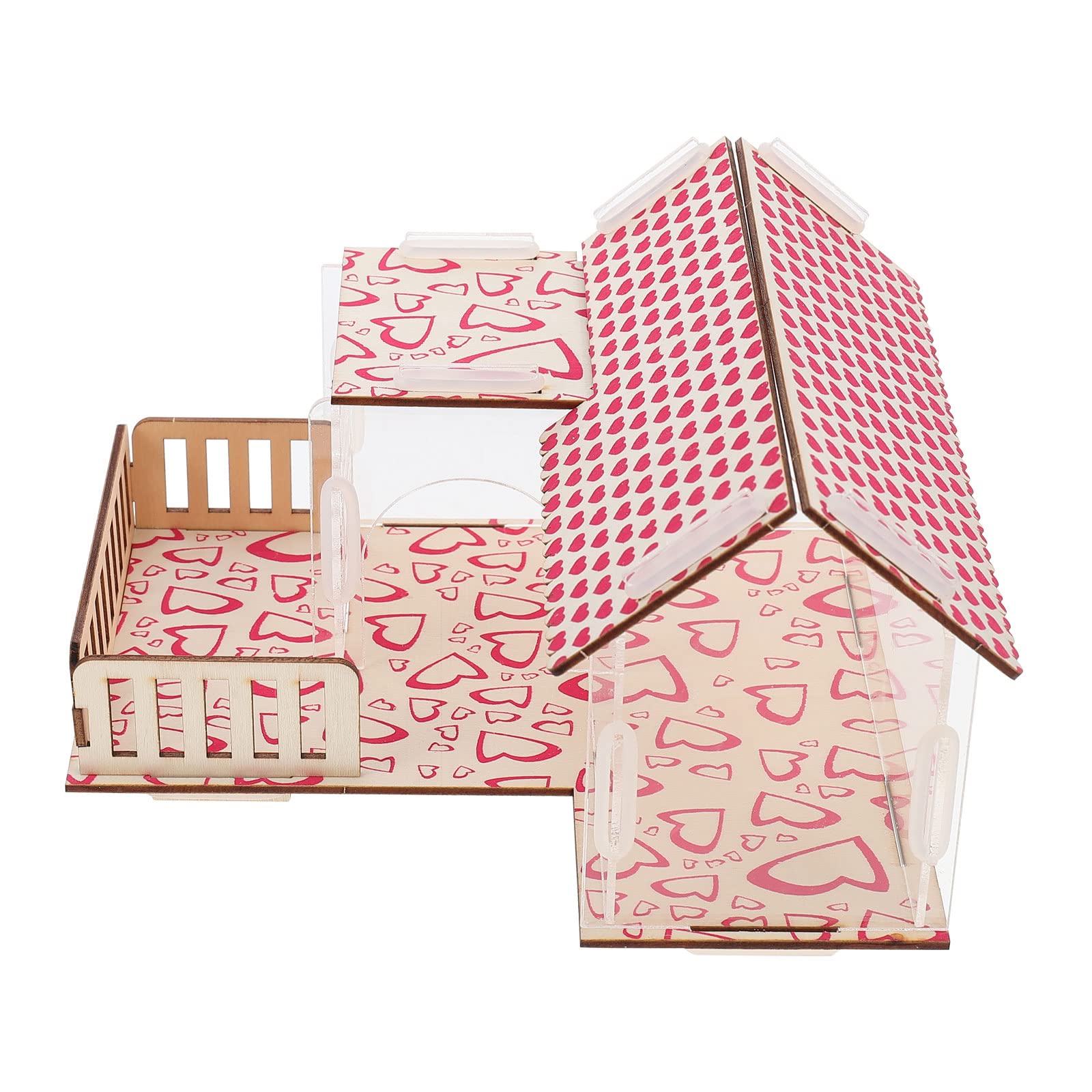 POPETPOP Ferret & Hamster Toy House - Transparent Hamster Villa Hideout for Small Pets | Decorative Hamster Accessories & Small Animal Toys | Perfect for Hamster Cages, Playpens & Pet Enrichment Activities