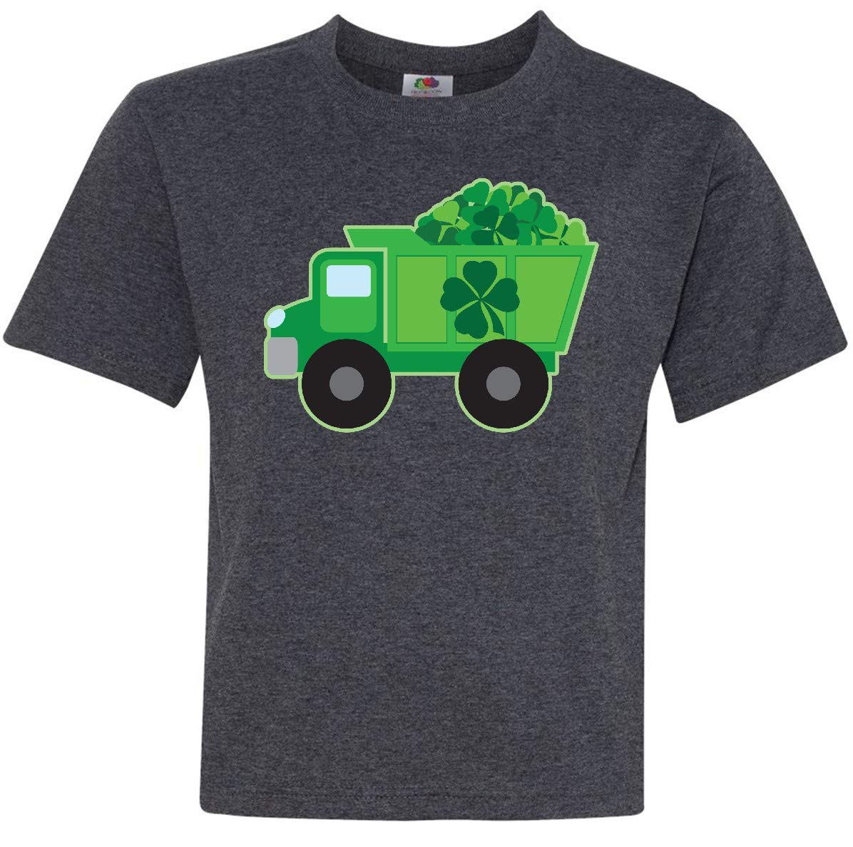 Inktastic St. Patrick's Day Irish Clover Dump Truck Kids & Youth T-Shirt - Fun Holiday Outfit for Boys & Girls