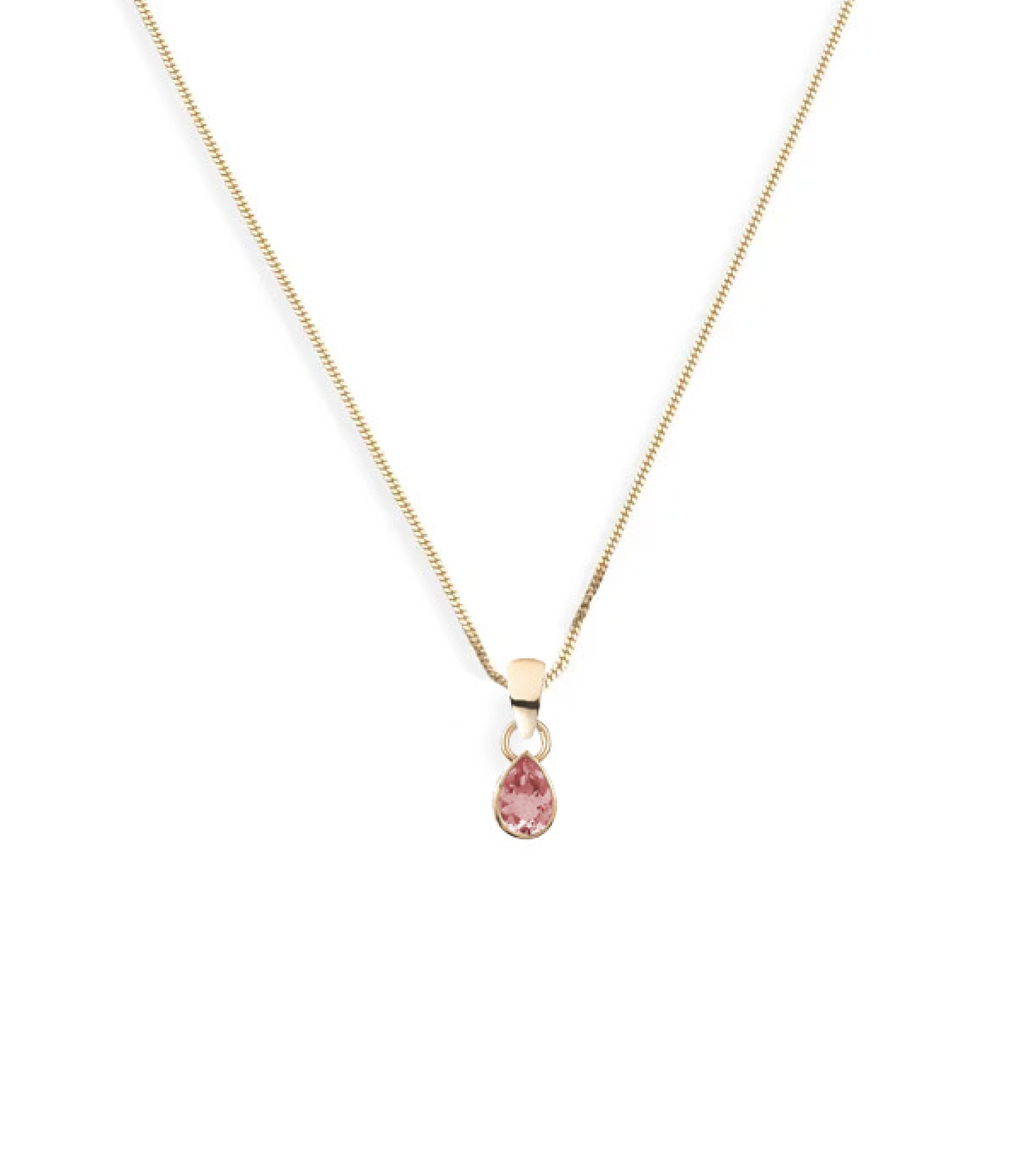 Forever & Always Pink Tourmaline & Diamond Cut Curb Chain Necklace - Romantic Gift for Anniversary, Valentine's Day & Special Occasions