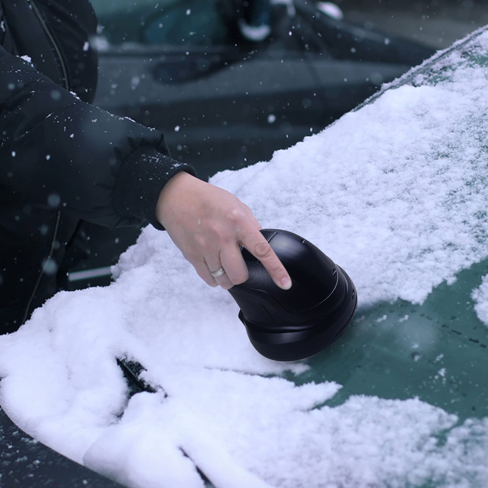 USB Rechargeable Electric Ice Scraper for Car & Truck - Cordless Windshield Snow Remover & Deicer, Portable Winter Car Accessory for Snow Removal (Black) | Perfect for Cold Weather, Road Trips & Emergency Winter Prep