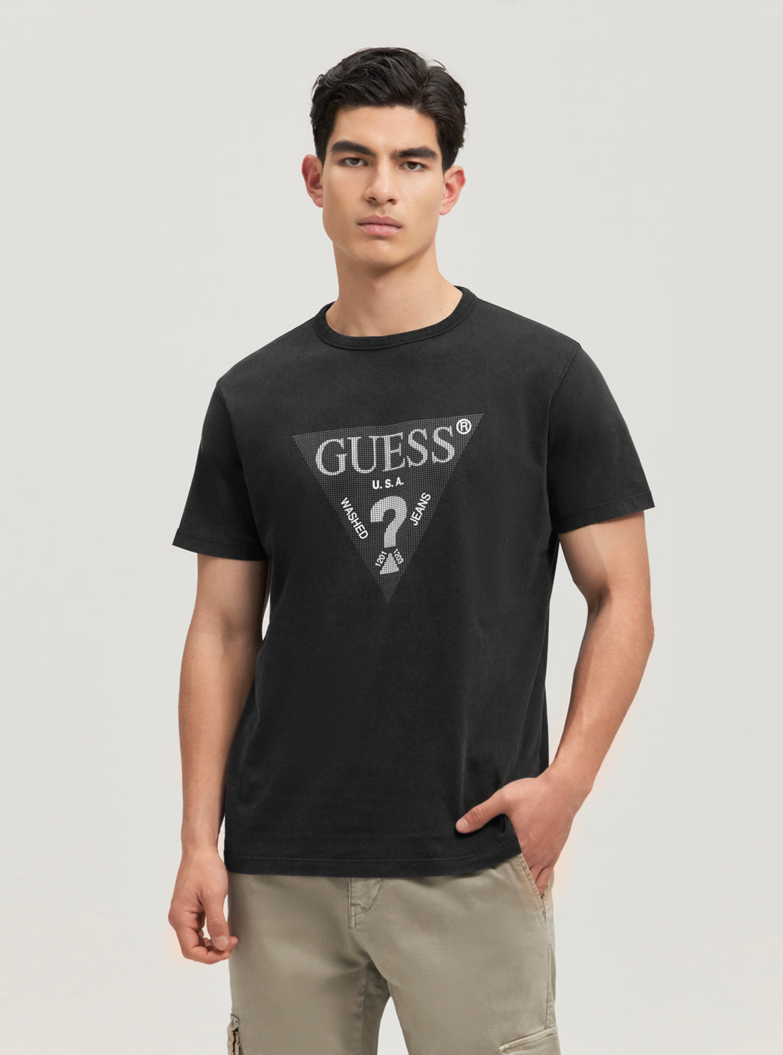 Eco-Friendly Black Triangle Logo T-Shirt for Men & Women - Sustainable Cotton Tee for Casual Wear, Gym, and Everyday Outfits