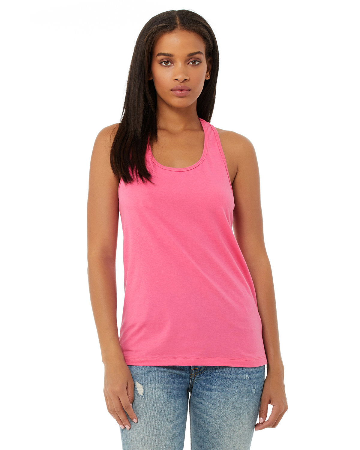 Bella + Canvas B6008 Women's Racerback Tank Top - Soft Jersey Fabric for Yoga, Gym & Casual Wear | Comfortable & Breathable Ladies Workout Shirt