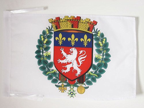 Lyon Flag 18x12 inch - Small 30x45cm Banner with Cords for Home & Outdoor Decor