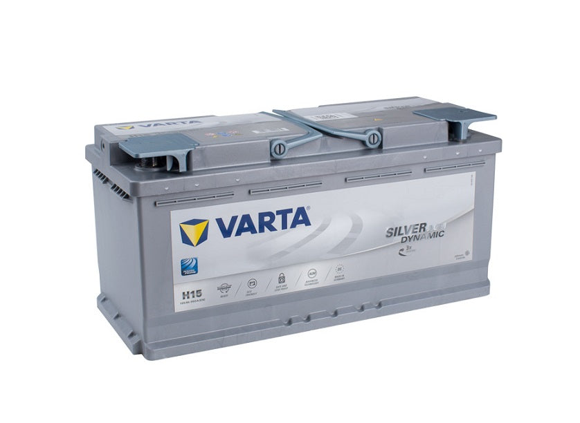 Varta DIN105L AGM Silver Dynamic Car Battery 950CCA H15/A4 (Start Stop AGM) - Perfect for European Vehicles with Start-Stop Technology